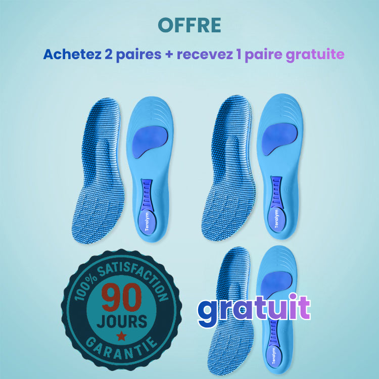 Semelles Teralym - Vivez des journées sans douleur, sans traitements coûteux ni visites chez le médecin...