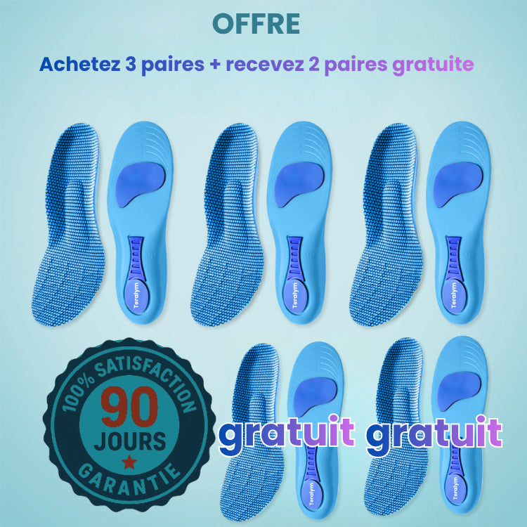 Semelles Teralym - Vivez des journées sans douleur, sans traitements coûteux ni visites chez le médecin...